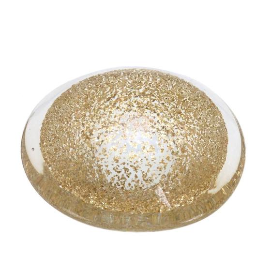 Imagem de ESCULTURA DECORATIVA EM VIDRO DOURADO E TRANSPARENTE 12cm