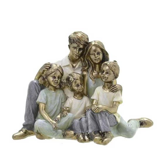 Imagem de Escultura Decorativa Família Casal, Filha e Dois Filhos 12cm - Mabruk