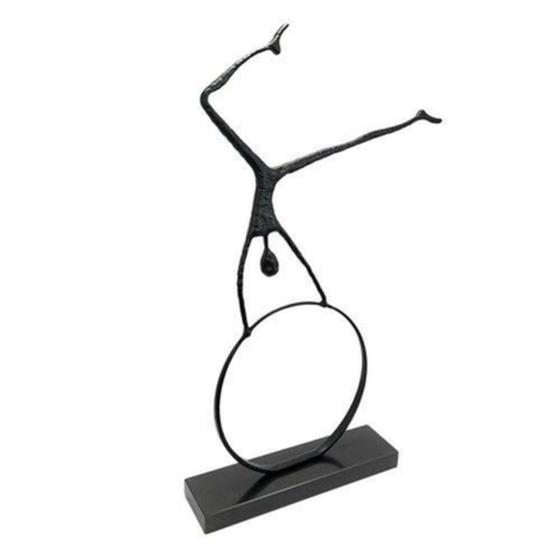 Imagem de Escultura Decorativa Homem Equilibrista Bambolê luxo