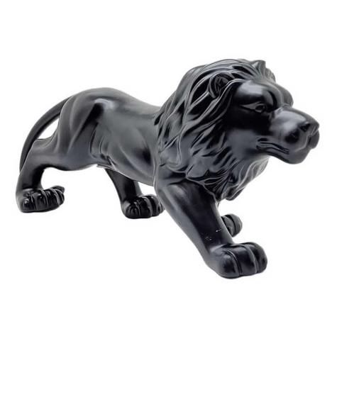 Imagem de Escultura Decorativa Leão Preto de Porcelana 41 cm - Youbai