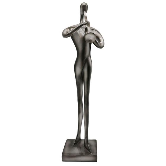 Imagem de Escultura Decorativa Tropentista em Resina Cromado 36cm NA0849 BTC