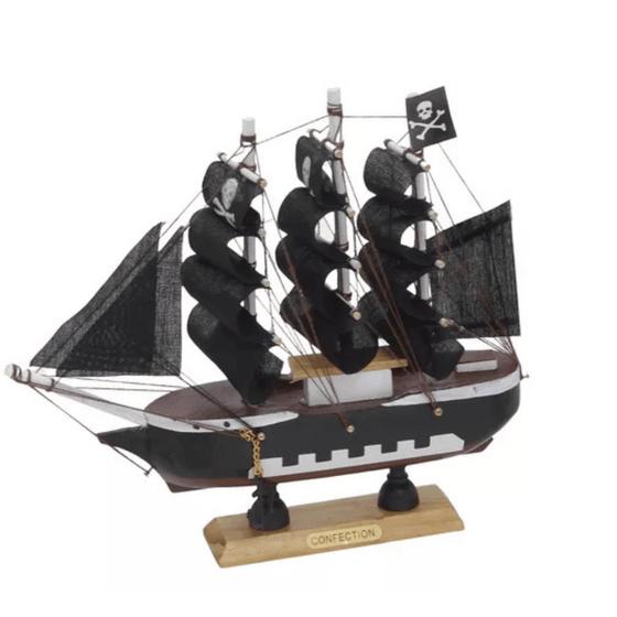 Imagem de Escultura Decorativo Barco de Madeira 18cm