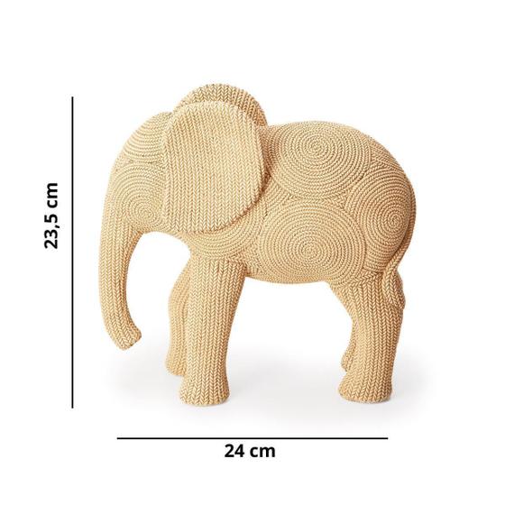 Imagem de Escultura Elefante Bege Enfeite Decoração Animais