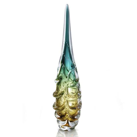 Imagem de Escultura Em Cristal Murano Esmeralda E Âmbar - São Marcos