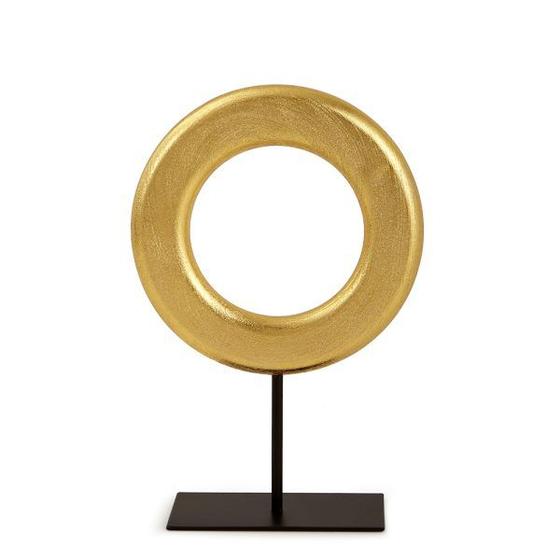 Imagem de Escultura em polirresina e metal circulo dourado