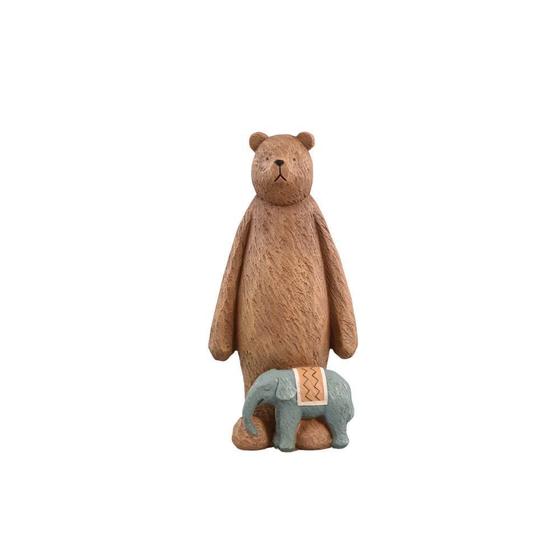 Imagem de Escultura Enfeite Decorativo Urso Marrom 12.5X24.5X9.5Cm Rs