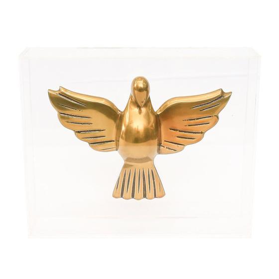 Imagem de Escultura Espírito Santo Dourado com Caixa em Acrílico G
