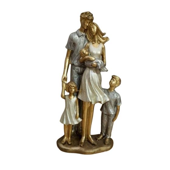 Imagem de Escultura Estatua Familia Decorativa Mabruk Casal 3 Filhos