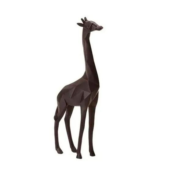 Imagem de Escultura Estatua Girafa Preta em Poliresina - 38cm - Decoração Premium Casa Luxo