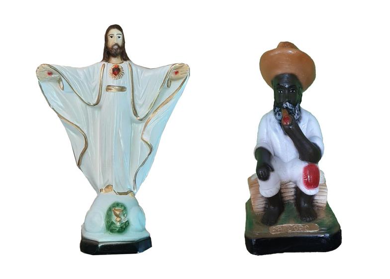 Escultura Estatueta Estátua Pai João Preto Velho E Orixá Oxalá Jesus Candomblé Umbanda Imagem Escultura Estatueta Estátua Pai João Preto Velho E Orixá Oxalá Jesus Candomblé Umbanda Imagem