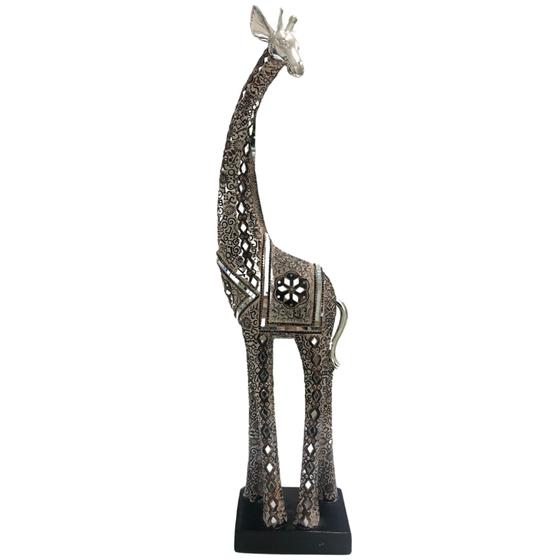 Imagem de Escultura Estatueta Girafa Enfeite Decorativo Resina 55cm - 5890441118120