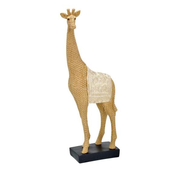 Imagem de ESCULTURA GIRAFA DECORATIVA EM RESINA BEGE TEXTURIZADA  36cm