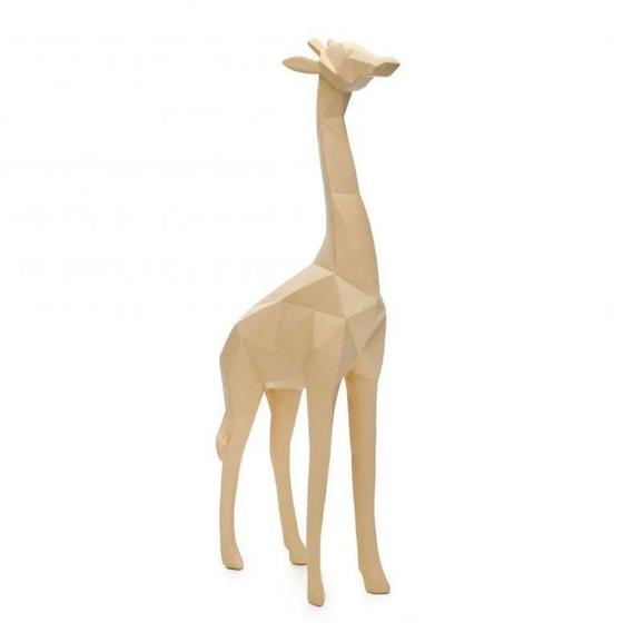 Imagem de Escultura Girafa em Poliresina Bege    - Mart