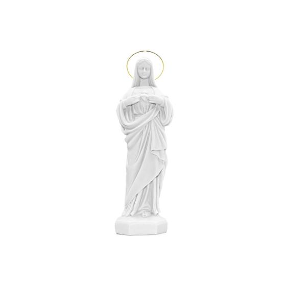 Imagem de Escultura Imaculado Coração de Maria em Pó de Mármore 30cm