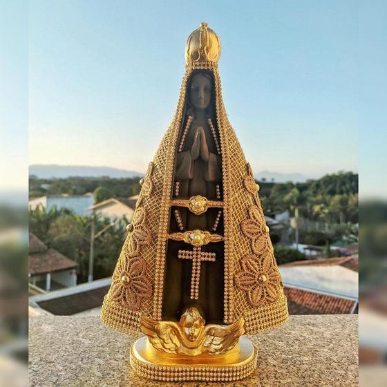 Imagem de Escultura Imagem Nossa Senhora Aparecida 30 Cm Barroca