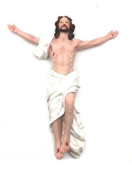 Imagem de Escultura Jesus Ressuscitado Parede Grande Resina 30 Cm