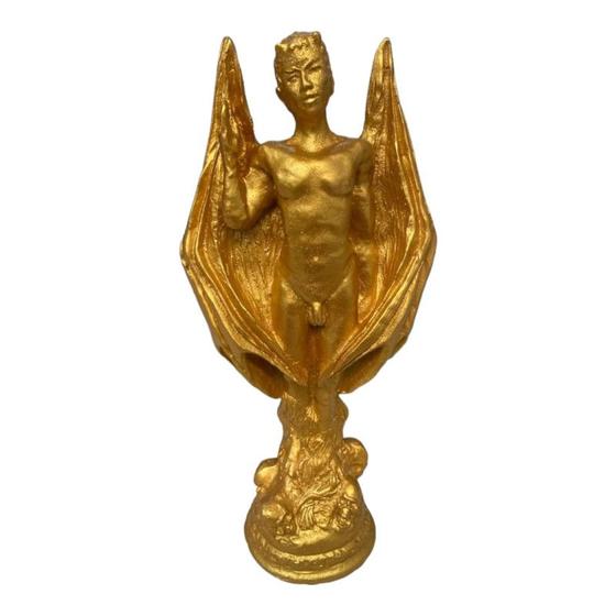 Imagem de Escultura Lúcifer Do Ouro 25 cm Dourado Prosperidade Resina