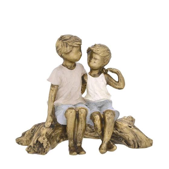 Imagem de Escultura meninos decorativos em resina