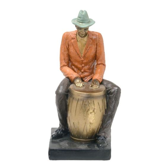 Imagem de Escultura Musico Jazz Com Tambor 21cm Espressione