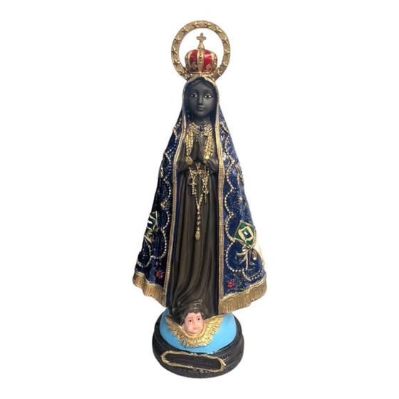 Imagem de Escultura Nossa Sra. Aparecida Com Coroa 31 cm Em Resina