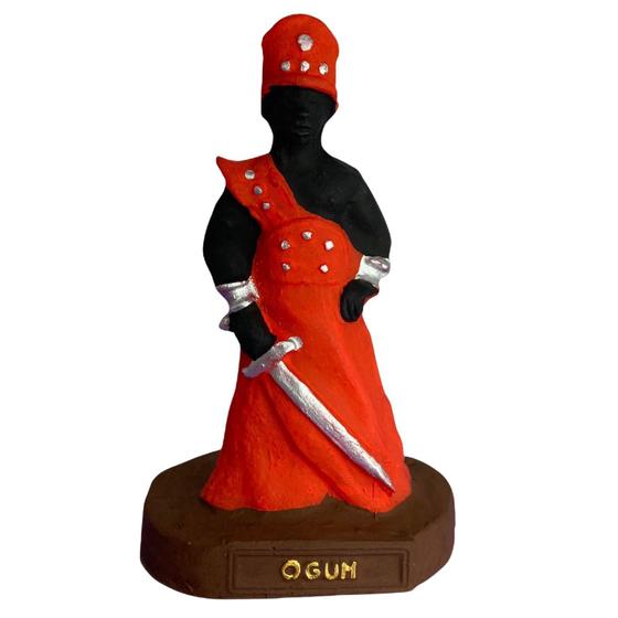 Imagem de Escultura Ogum Vermelho 10 Cm Em Resina