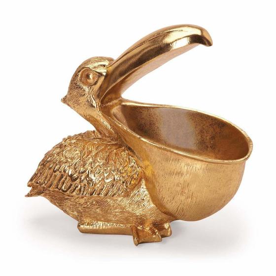 Imagem de Escultura Pelicano Dourado em Resina - Mart