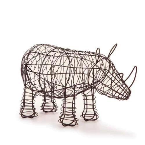Imagem de Escultura Rinoceronte Em Metal 14833 Preto Mart