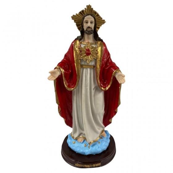 Imagem de Escultura Sagrado Coração De Jesus Abençoando 31 Cm