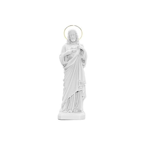 Imagem de Escultura Sagrado Coração de Jesus em Pó de Mármore 30cm