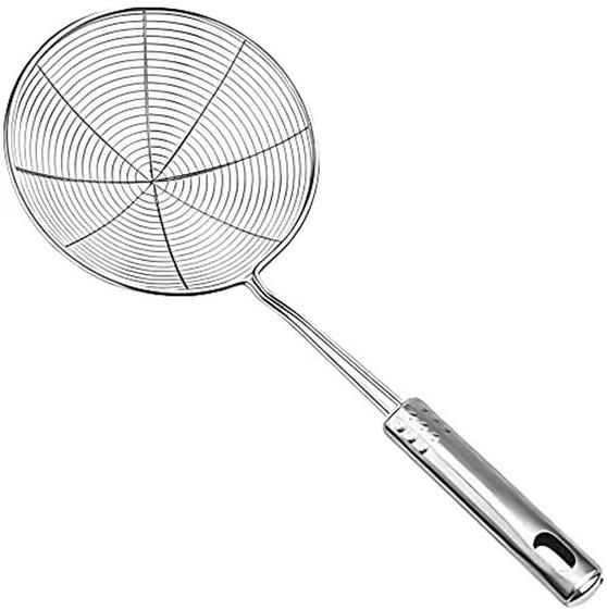 Imagem de Escumadeira de Aço Aramado para Frituras essencial para cozinha utilidades