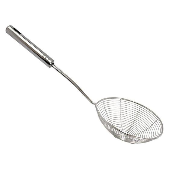 Imagem de Escumadeira Peneira Para Fritura - Inox - 34X14Cm