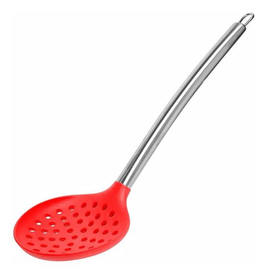 Imagem de Escumadeira Silicone Utensilio Cozinha Inox Mimo Style