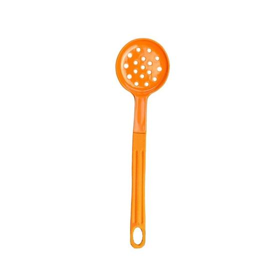 Imagem de Escumadeira Talher Em Nylon Cozinha Utensílio Laranja 28Cm