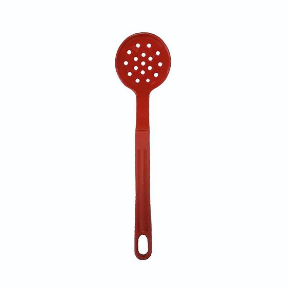 Imagem de Escumadeira Talher em Nylon Cozinha Utensílio Vermelho 28cm