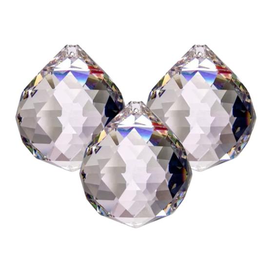 Imagem de Esfera Cristal Modelo Asfour 40mm 4cm 3pçs Multifacetada Feng Shui