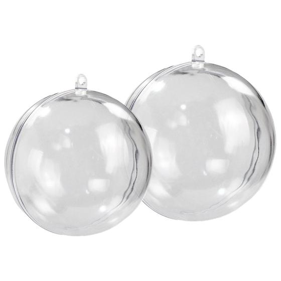 Imagem de Esferas Bolas Acrílicas Transparentes 5cm + 7cm Para Natal Com 40 Unidades