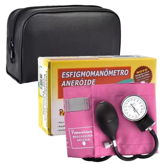 Imagem de Esfigmomanômetro Aneróide Rosa Linha Premium (G-TECH)