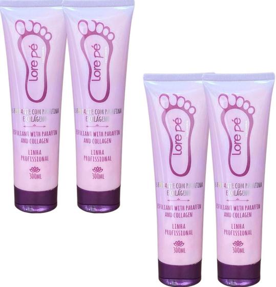 Imagem de ESFOLIANTE COM PARAFINA E COLÁGENO SPA DOS PÉS 300ml - LORE PÉ Kit 4 und