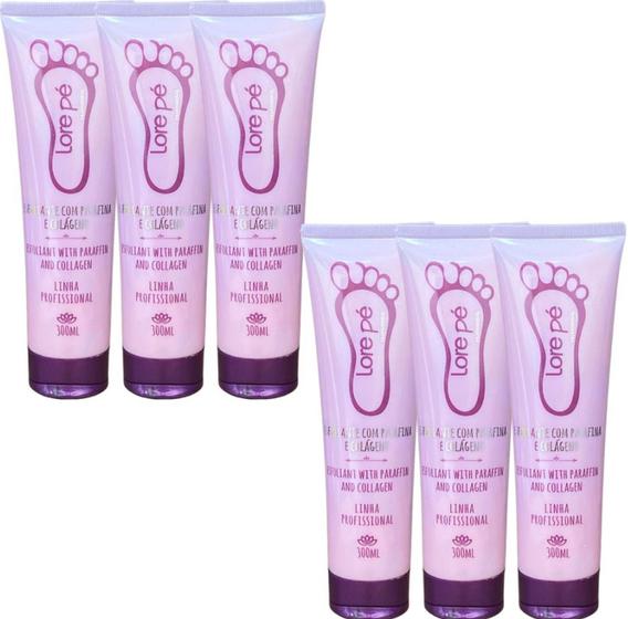 Imagem de ESFOLIANTE COM PARAFINA E COLÁGENO SPA DOS PÉS 300ml - LORE PÉ Kit 6 und