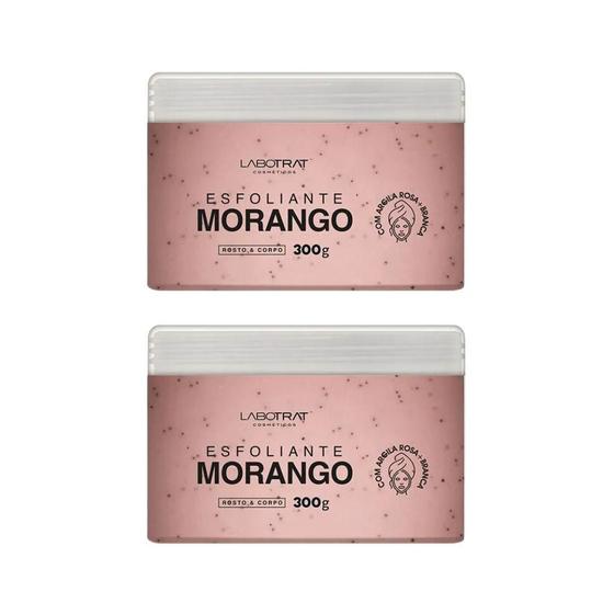 Imagem de Esfoliante Labotrat Corpo E Rosto 300G Morango - Kit Com 2Un