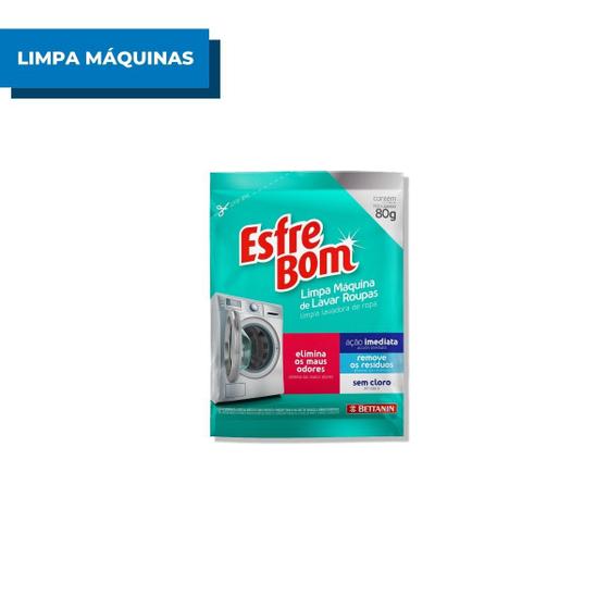 Imagem de Esfrebom Limpa Máquina 80g Higienizador Remove Resíduos Lavador Elimina Maus Odores