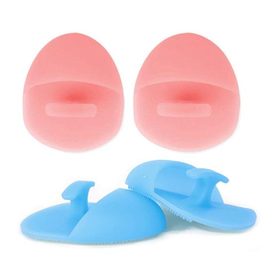 Imagem de Esfregador facial de silicone, escovas manuais de limpeza facial, massageador facial e esfoliante, esteira portátil para pele sensível, delicada e seca (conjunto de 4pcs)