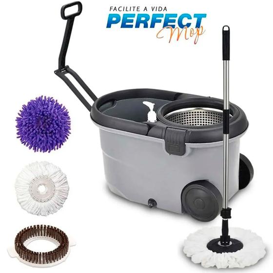 Esfregão Balde Perfect Mop Move – 3refis Com Roda E Alça