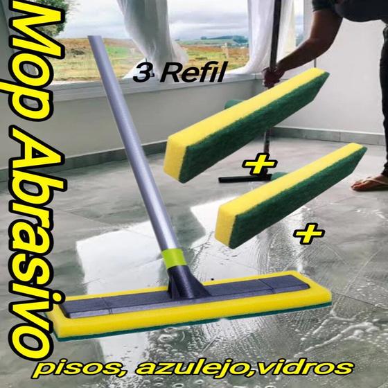 Imagem de esfregão para piso mop espuma limpeza vassoura limpa vidros chão cozinha casa pisos 