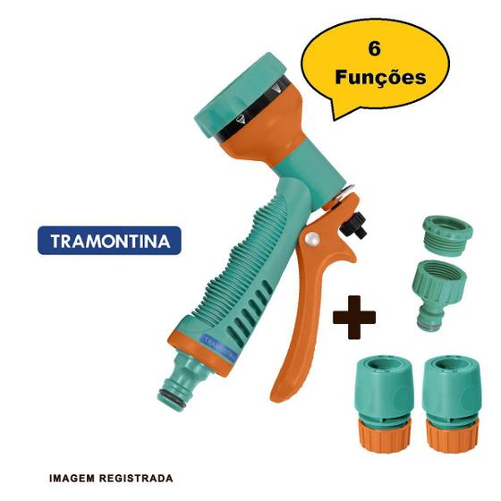 Imagem de Esguicho Hidropistola Multifunção Para Engate Rapido 6 Funções Tramontina
