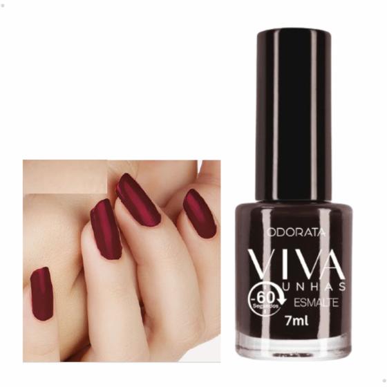 Imagem de Esmalte 60 Segundos Vermelho Café 7ml Viva Unhas ODORATA REF 2661