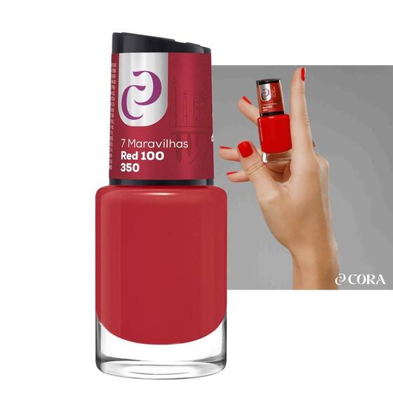 Imagem de Esmalte 7 Maravilhas Cor Vermelho Red 100 7ml Cora
