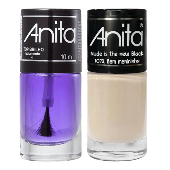 Imagem de Esmalte Bem menininha Coleção Nude is the new black + Top Brilho 10ml Anita