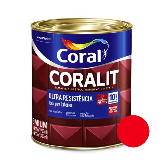 Imagem de Esmalte Brilhante Vermelho Coralit Ultra Resistência- Coral