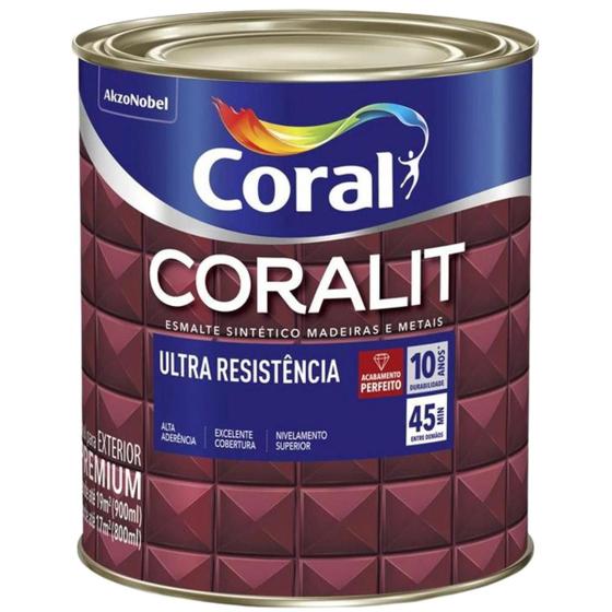 Imagem de Esmalte coralit ultra resistencia brilhante marrom 900 ml